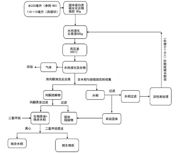 活性炭回收处理水相生产生物原油